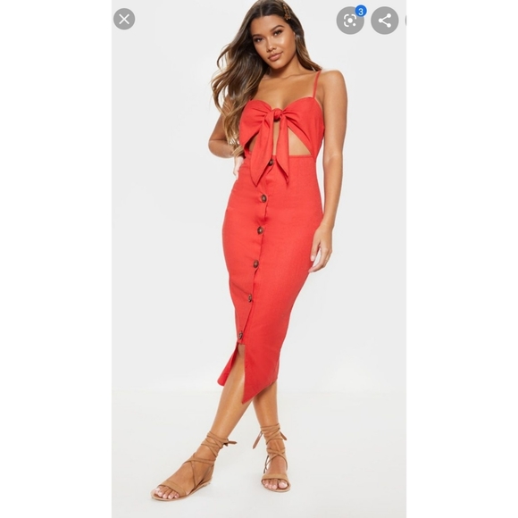 PrettyLittleThing Dresses & Skirts - Pretty Little Thing Front Tie Dress